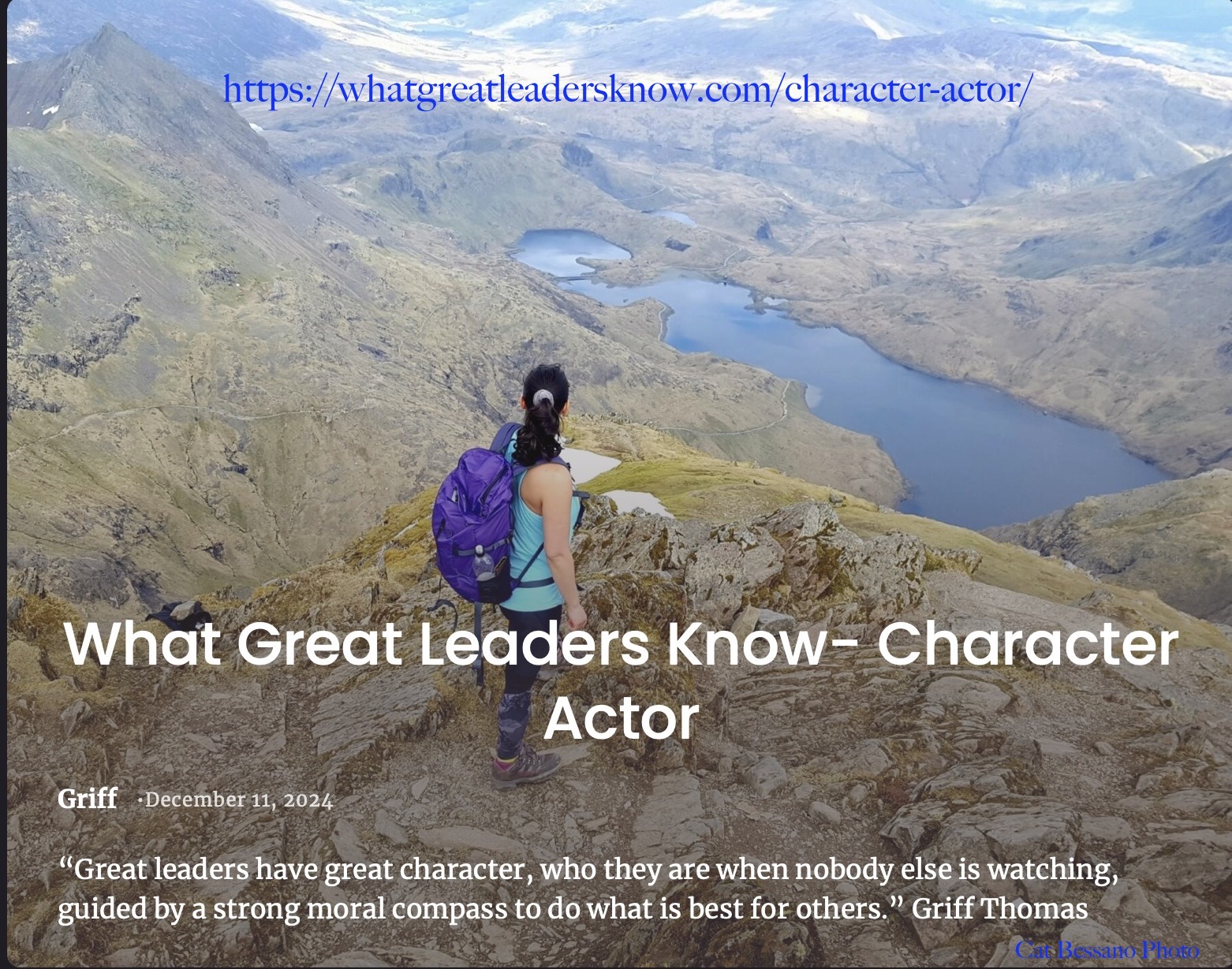 Great Leaders Show Great  Character